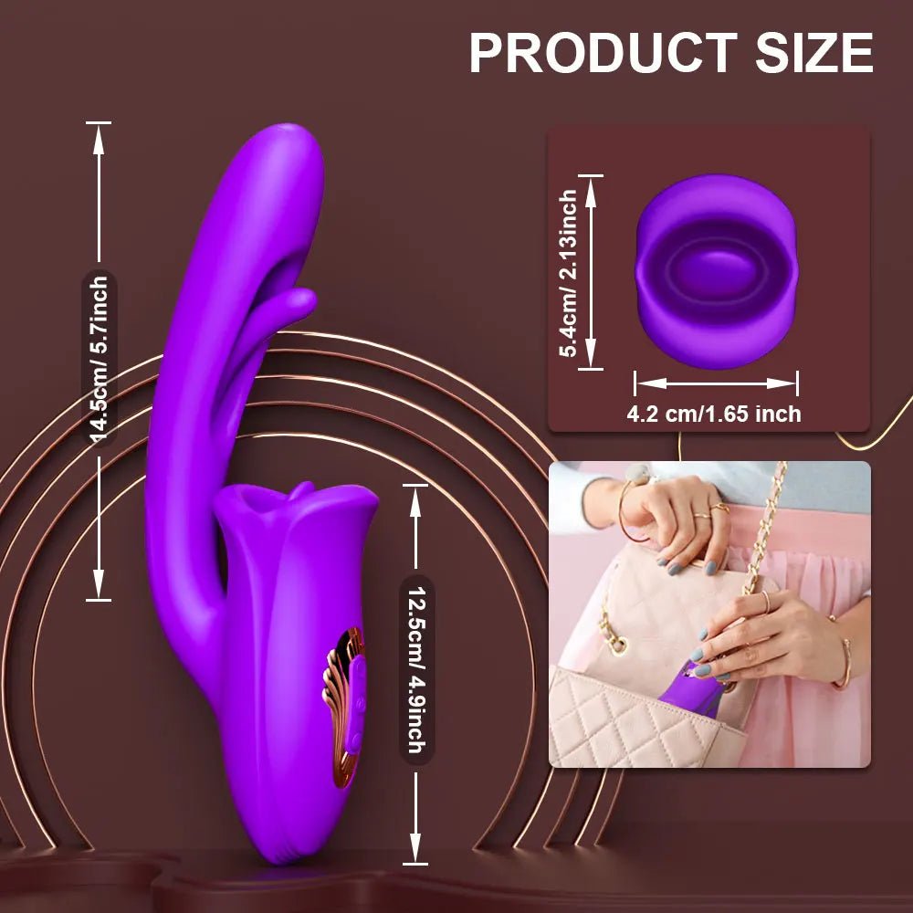G Spot Vibrator Women Flapping Clit Clitoral Stimulator Female Tongue Licking Dildo Vibrating Adult Rose Sex Toys for Couples