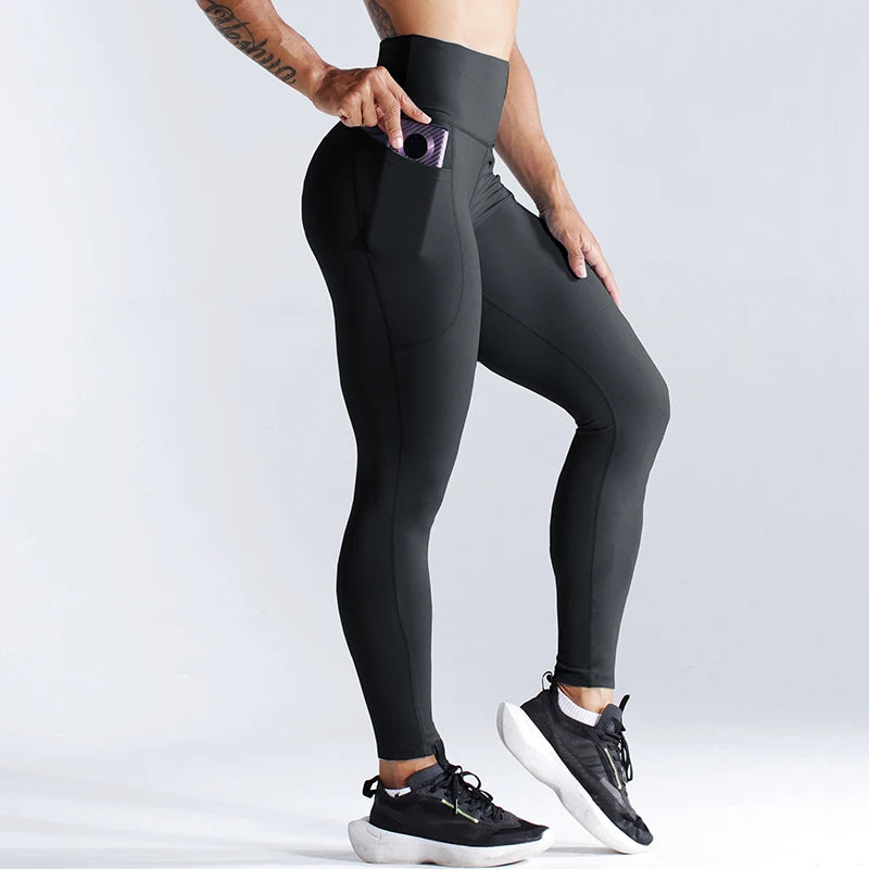 Women's High Waist Running Workout Leggings for Yoga with Pockets