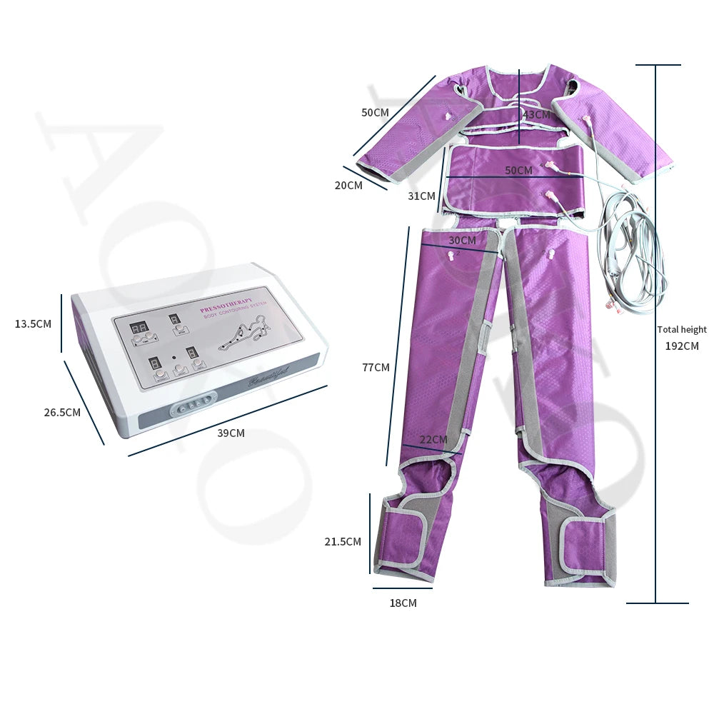 Lymphatic Drainage Machine Air Wave Pressure Sauna Suit Muscles Relax Weight Loss Arm Leg Foot Pressotherapy Massage Device
