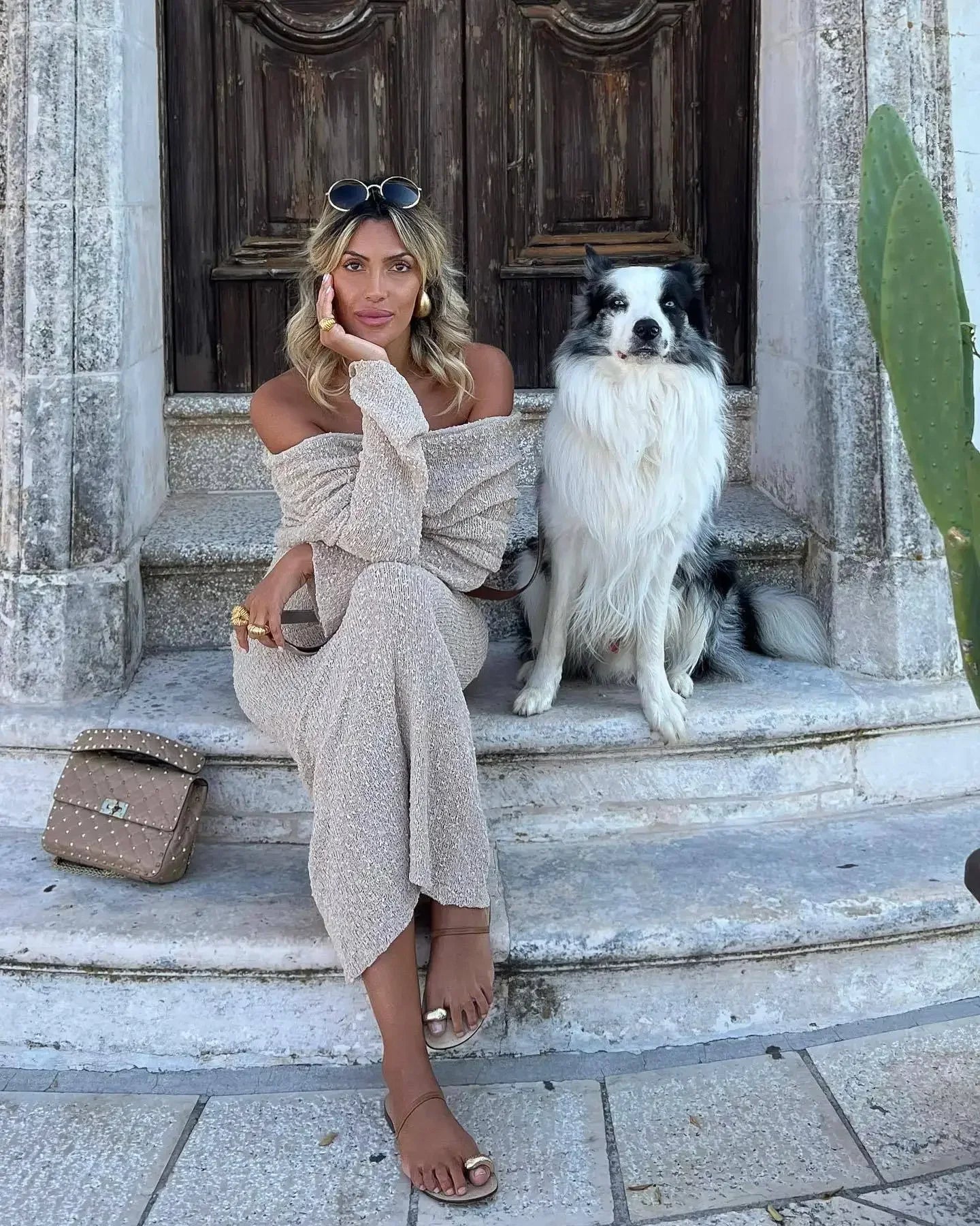 NEW Arrivals UK Size Black/Khaki/White Color Sexy Long Sleeve Hollow Out Knitted Dresses Women Elegant Off Shoulder Knit Long Dress Evening Beach Party Night Club See Through Dress