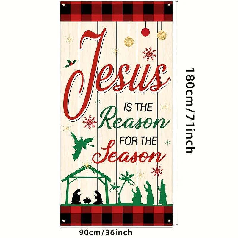 Christmas Door Frame,New Year Hanging Banner Decoration Background, Holiday Party Decoration Supplies