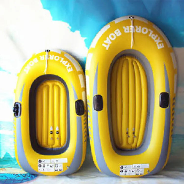 Two Person Top Quality Inflatable Fishing Boat + Paddles Set Rubber Dinghy PVC Kayak Thickened Rafting Boat for Sea Beach Summer Water Sports Supplies