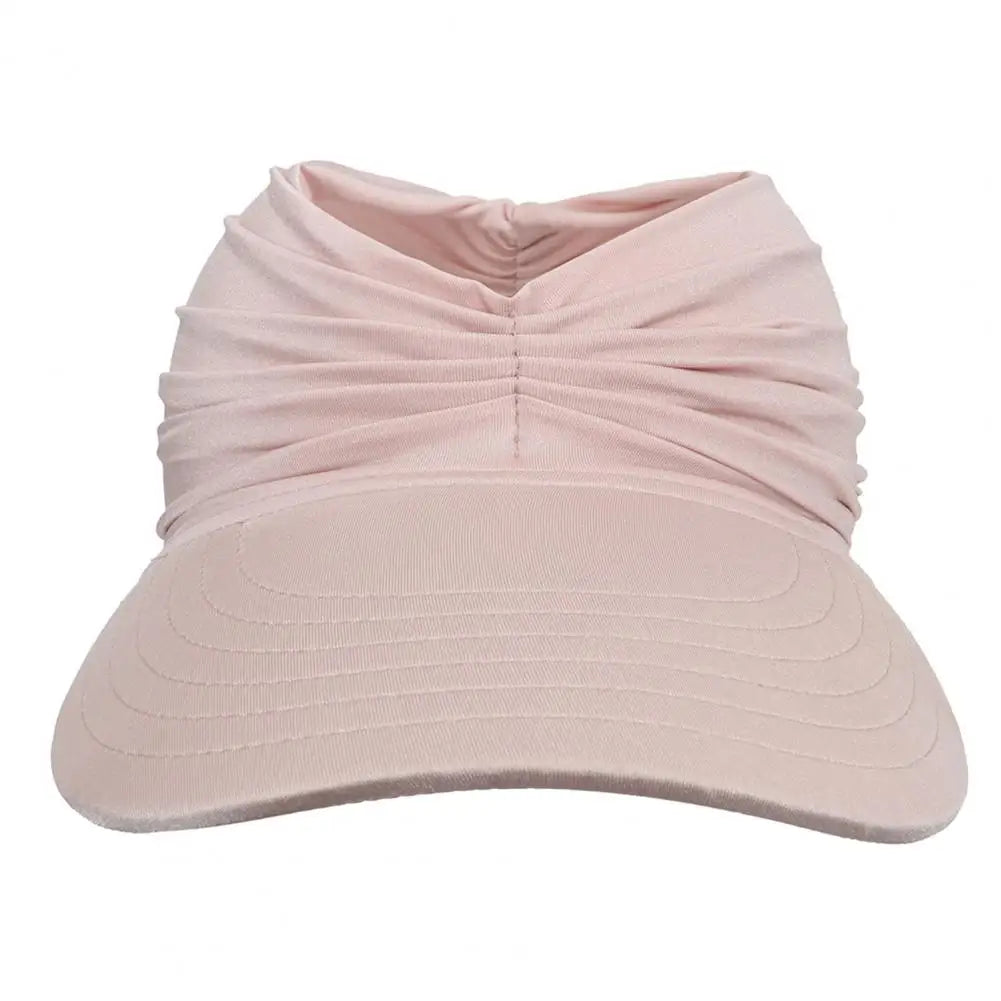 NEW Arrivals 13 Colors Women Female Sun Hat Pleats Sun Foldable Solid Color Wide Brim Anti Sun Cap Sweat Absorb High Stretch Summer Beach Swimming Accessories Girls Ladies Summer Casual Apparel Supplies