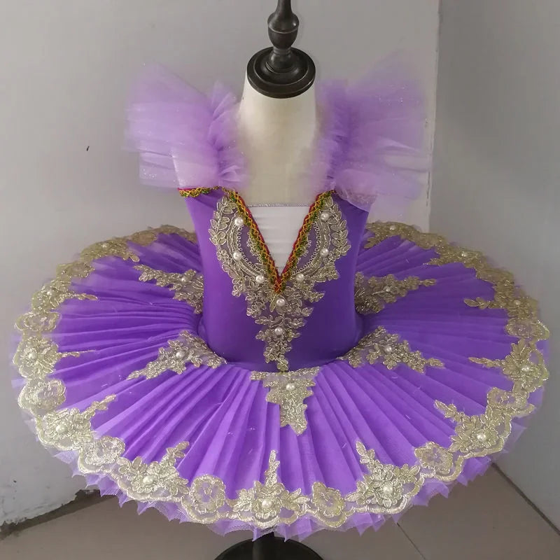 NEW Arrivals Adults/Girls Height 90-170CM Professional Tutu Ballet Led Light Swan Lake Ballerina Pancake Tutu Girl Women Adult Child Ballet Dress Women Kids Dance Costumes