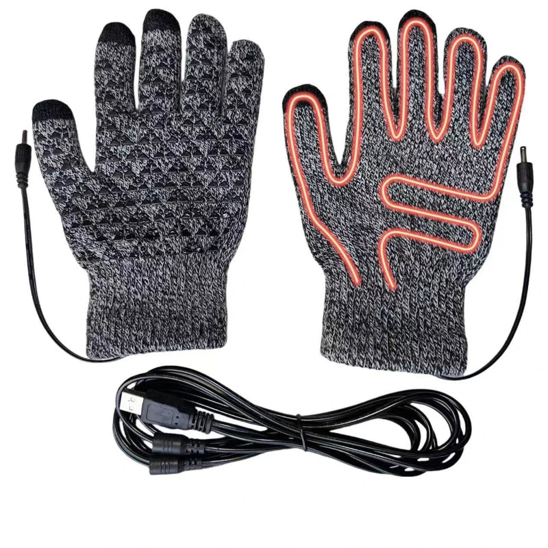 Full Hand USB Heated Gloves Touchscreen Rechargeable Thermal Thickened for Skiing Motorcycle Cycling Commuting Outdoor Winter Activities
