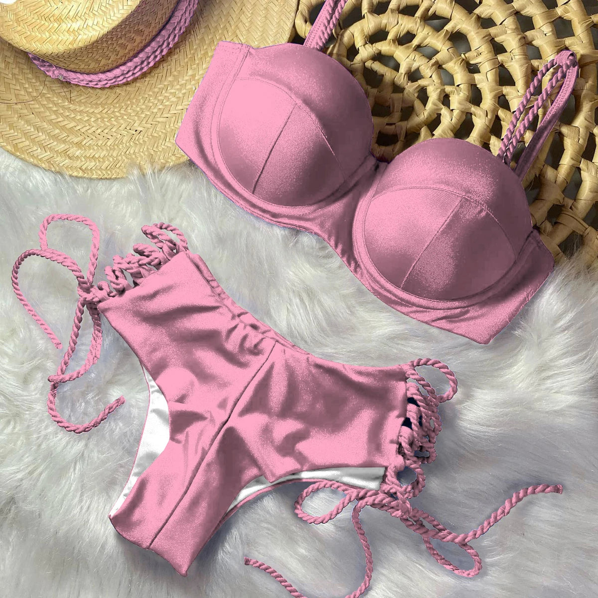 Women Sexy Brazilian Bikini Set Multi-Colors High Waist Black Girls Swimwear Push Up Bikinis Swimsuit Female Bathing Suit Ladies Sexy Beach Wear
