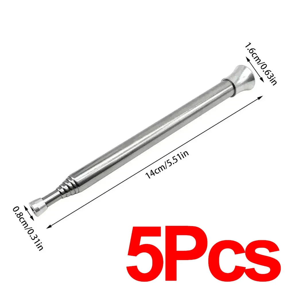 5 PCS Set Outdoor Camping Climbing Stainless Steel Telescopic Fire Blower Professional Camping Ignition Tool Portable Windproof Blow Pipe Outdoor Camping Gear