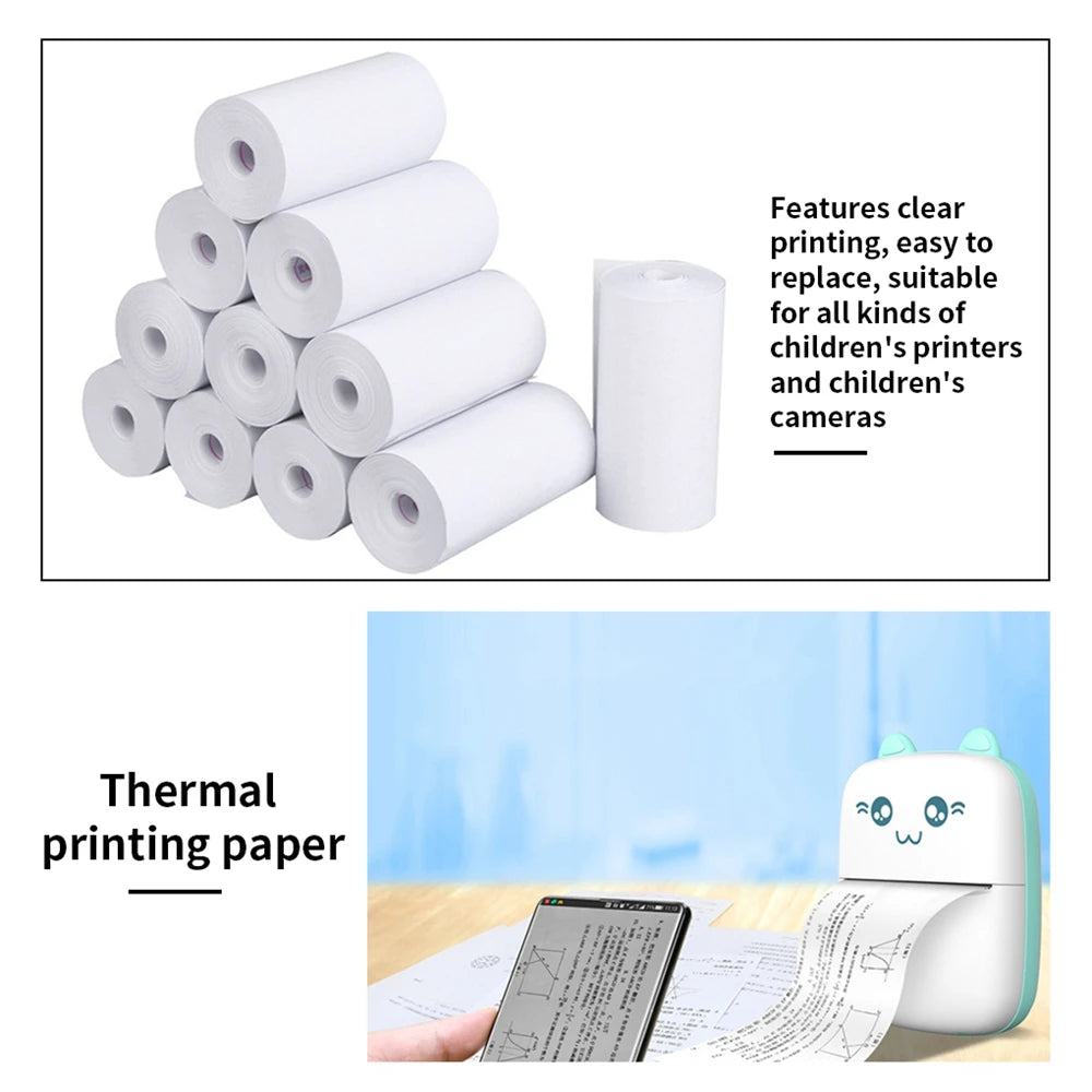 10Rolls 57x25 MM Thermal Paper White Camera Instant Print  Camera Printing Paper Replacement Accessories Parts