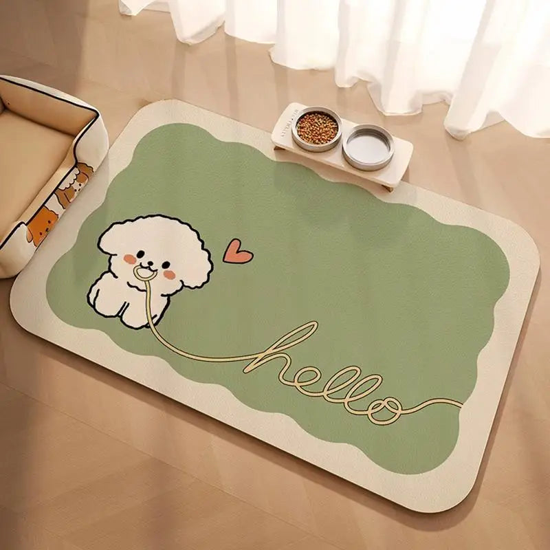 Pet Supplies Mat Domestic Cat Dog Feeding Mat Pet Placemat For Food Water Bowl With Waterproof Quick-Drying Floor Mat Pet Supplies