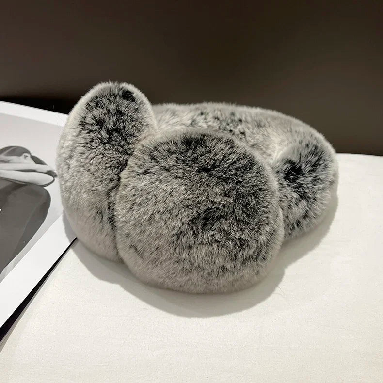 NEW Arrivals 8 Colors 100% Real Rex Rabbit Fur Earmuffs for Women Girls Winter Snow Outerwear Ear Warmers Soft Warm Furry Ear Muffs for Cold Weather Ladies Luxury Fashion Apparel Accessories