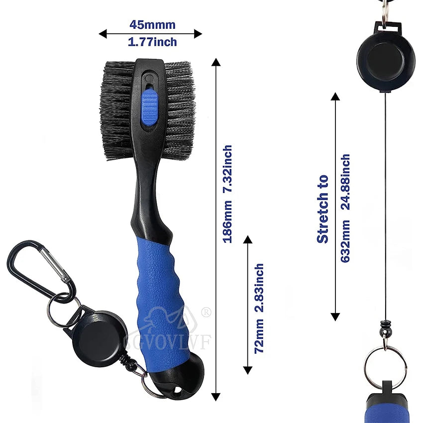 1piece Golf Club Brushes and Groove Cleaner with Magnetic Keychain Oversized Golf Brush Head and Retractable Spike Super