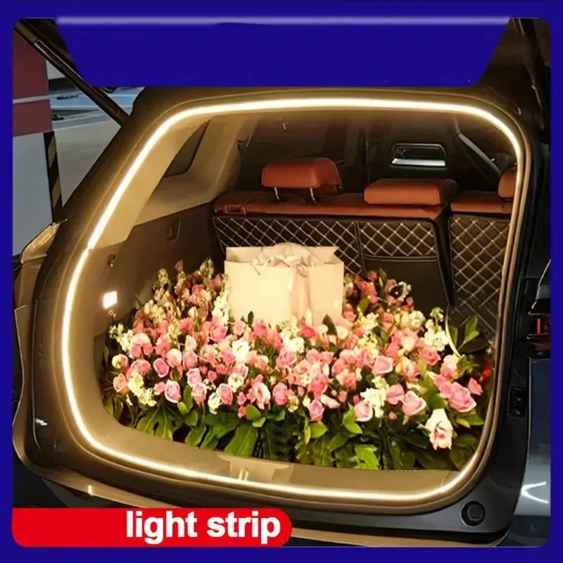 4M Car High Brightness Trunk Lighting Ambient Light Interior Decoration LED Wiring Free Automatic Sensor Tailgate Light Strip