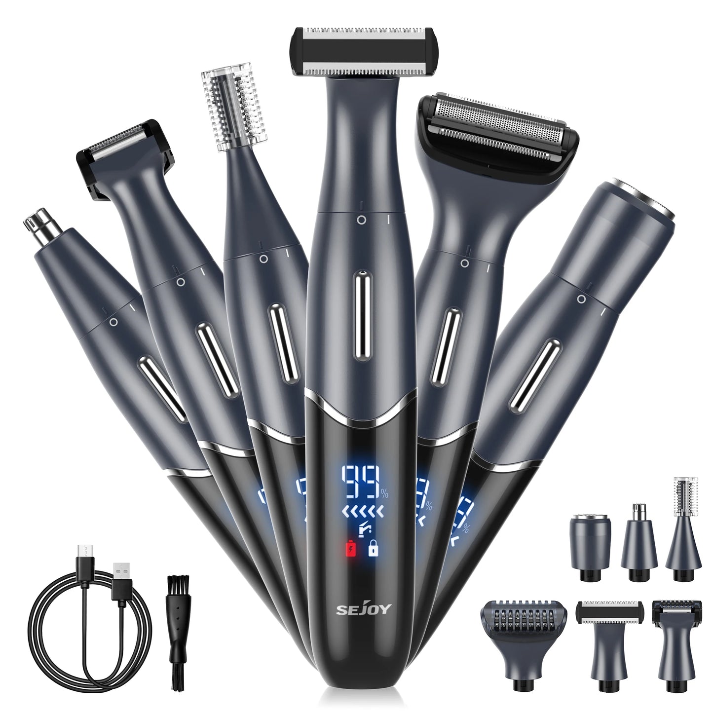 NEW Arrivals 6PCS Set  Body Hair Electric Trimmer Bikini Line Nose Eyebrow Ear Beard Shaver Men & Women Nose Hair Trimmer Eyebrow Razor Portable Body Shaver IPX5 Hair Care Accessories Beauty Salon Supplies