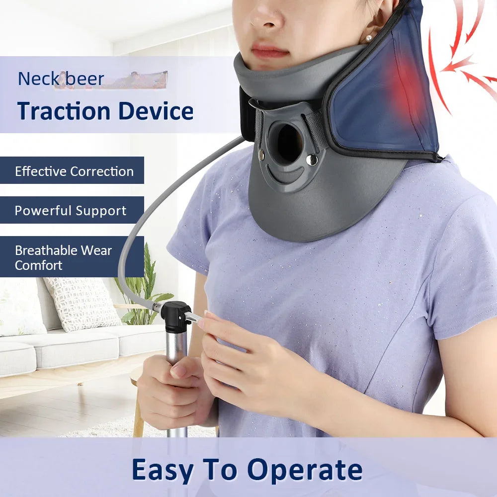 Adjustable Neck Traction Device Inflatable Cervical Vertebra, Tractor Support, Relieve Cervical Injuries, Pain Relief Stretch Neck Body Care Devices Supplies Health Care Products