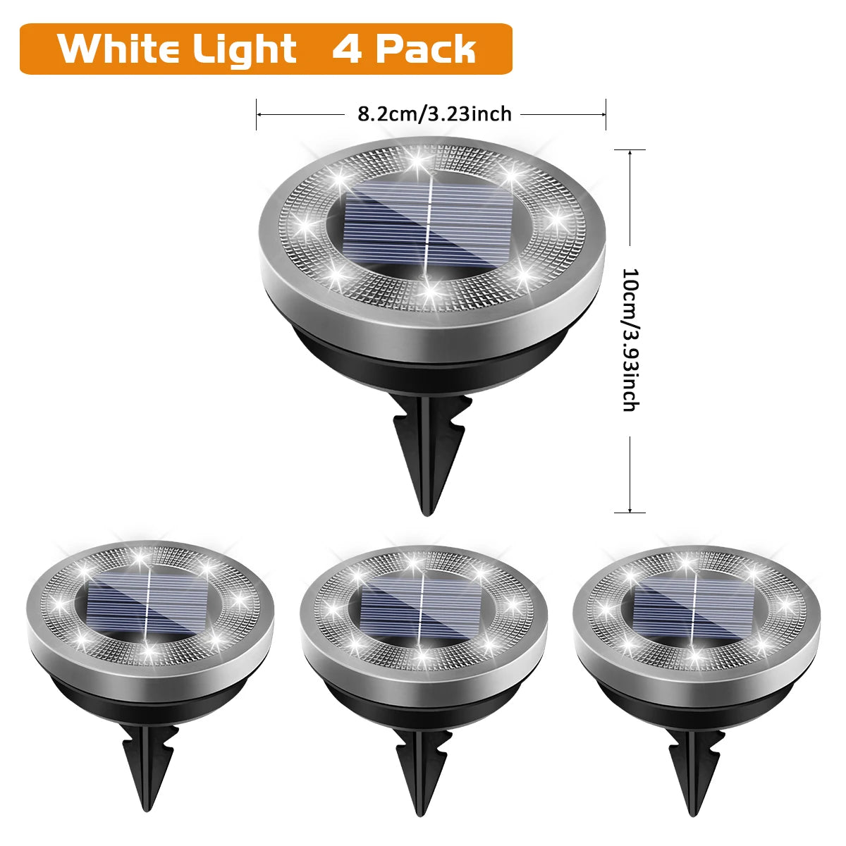 NEW Arrivals 4/8PCS Set Solar Ground Lights IP65 Waterproof Solar Lights Outdoor Solar Garden Lights In-Ground Landscape Lights for Yard Lawn Patio Deck Home Garden Lighting Accessories