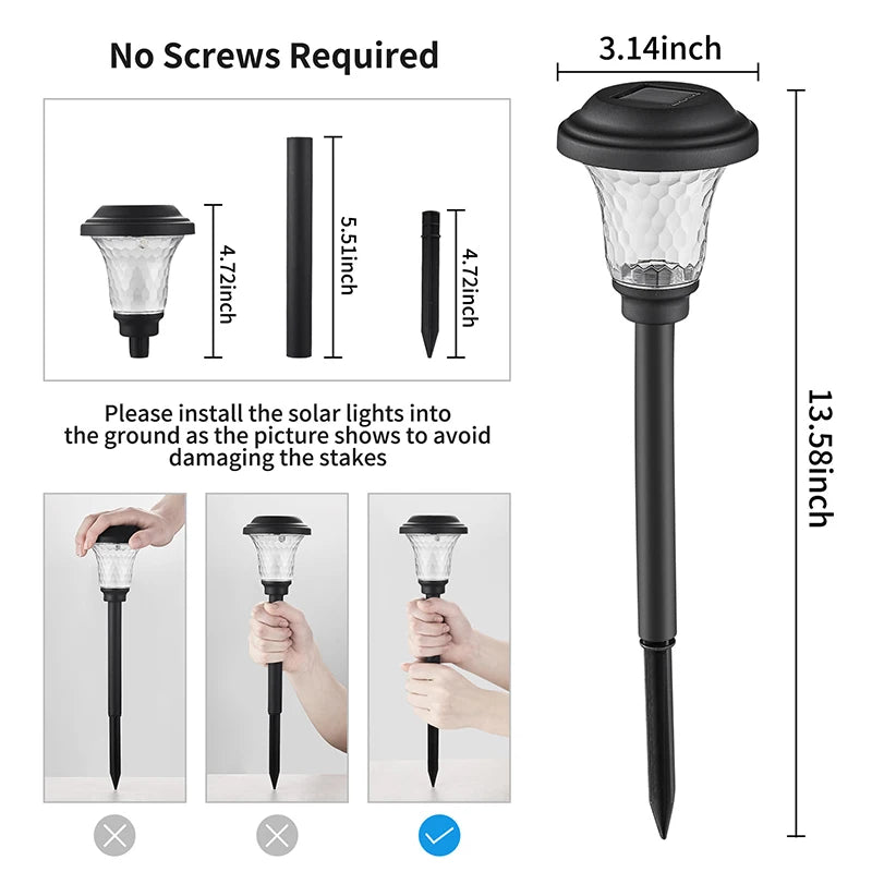 NEW Solar Pathway Lights Outdoor Waterproof Garden Decor Lawn Lamp For Yard Walkway Patio Balcony