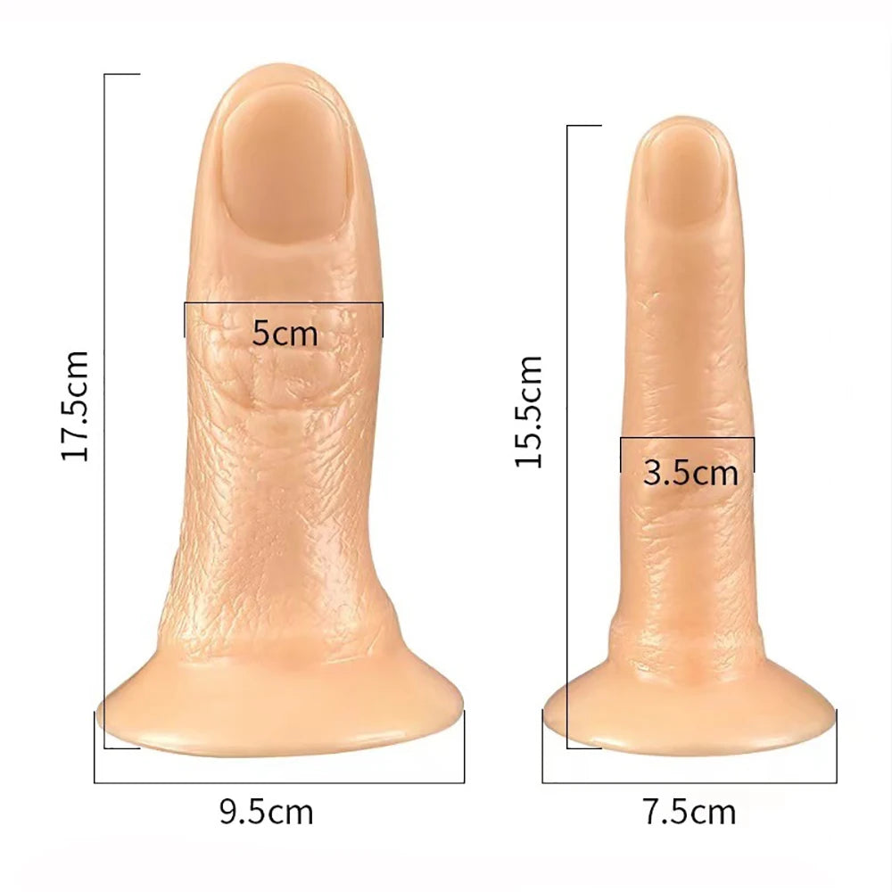 Realistic Finger Dildo with Suction Cup Flexible Fake Penis for Women Body-Safe Dick Anal Butt Plug Sex Toys Sex Shop for Adult