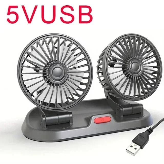 NEW Design 360° Rotating Three Heads Car Cooling Fans Portable Home Office Powerful Wind Speed Whirlwind All Vehicles USB Car Cigar Charging Perfect Summer Days Air Cooling Supplies