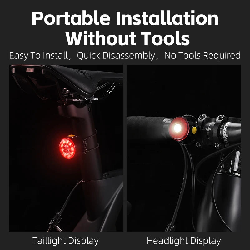 NEW Arrivals Smart Bicycle Tail Rear Light Brake Warning Taillights IP64 Waterproof USB Rechargeable Flash Light Bike Accessories