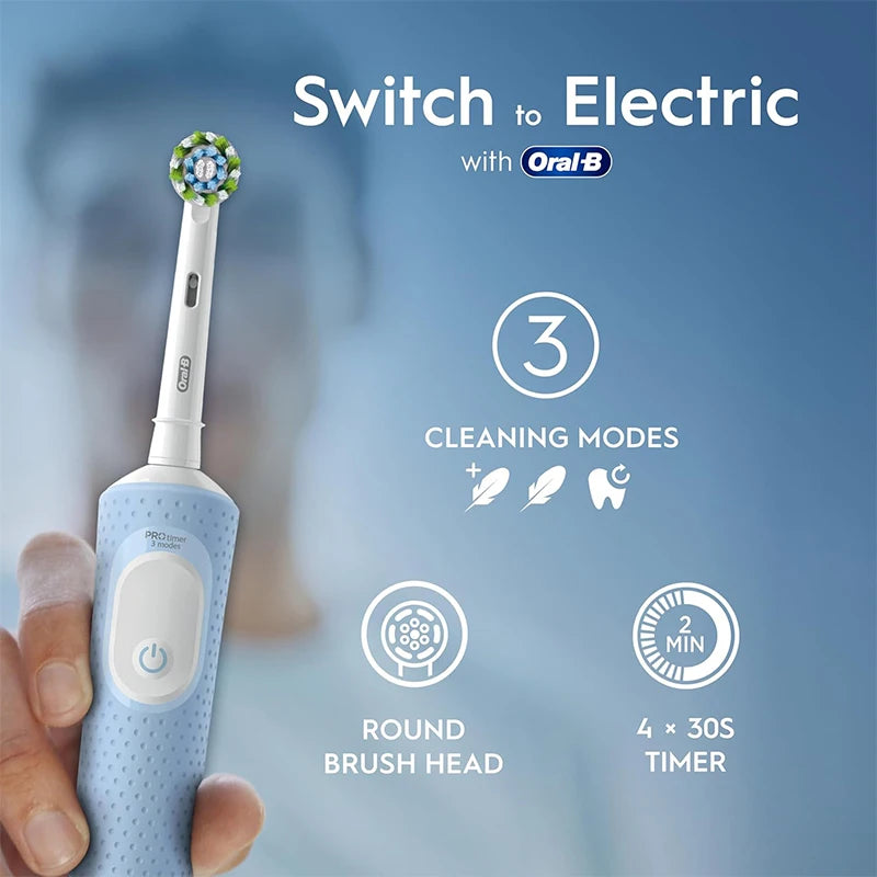 Original Oral B Electric Toothbrush D103 3D Action Daily Clean Teeth 3 Modes Visible Pressure Sensor Gum Cares Waterproof Rechargeable