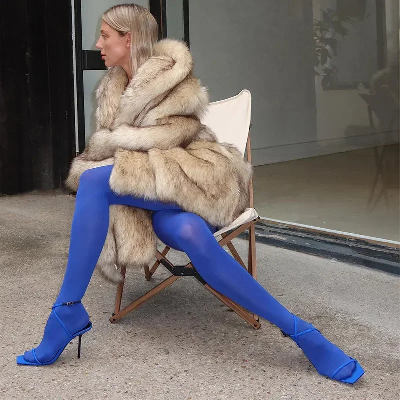 Low-Price Sales are Limited Luxurious Female Women Fashion Lapel Faux Fur Midi Coat Winter Warm Snow Street Long Sleeve Oversize Cardigan Thick Jacket Outerwear Girls Ladies Luxury Fashion Clothing Supplies