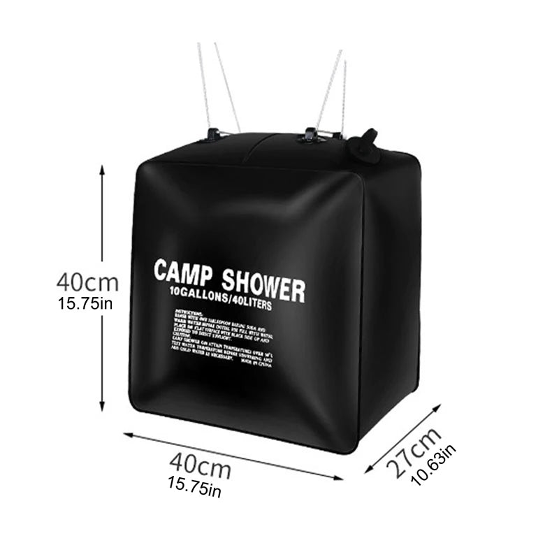 Water Bags Shower Head Solar Power Fast Heating Camping Shower Bag Camping Fishing Hiking Water Storage Bag Bathing Bag