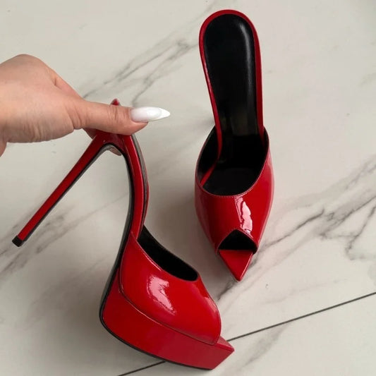 Just Arrived 7 Colors Handmade Summer Women High Heeled 12cm Shoes Crocodile Pattern for Woman's Pointed Toe Peep Toe Stiletto Platform Pumps Sexy Ladies Wedding Guest Dance Shoes