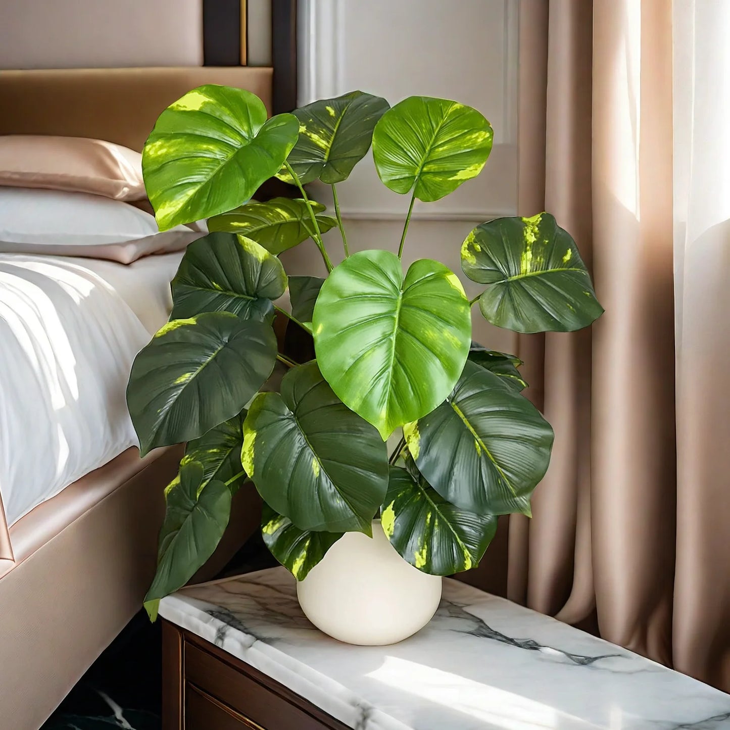 65/100cm Monstera Plant Plastic Leaf Small fake plant Potted Ornamental indoor Artificial Plant for Home Decor Office