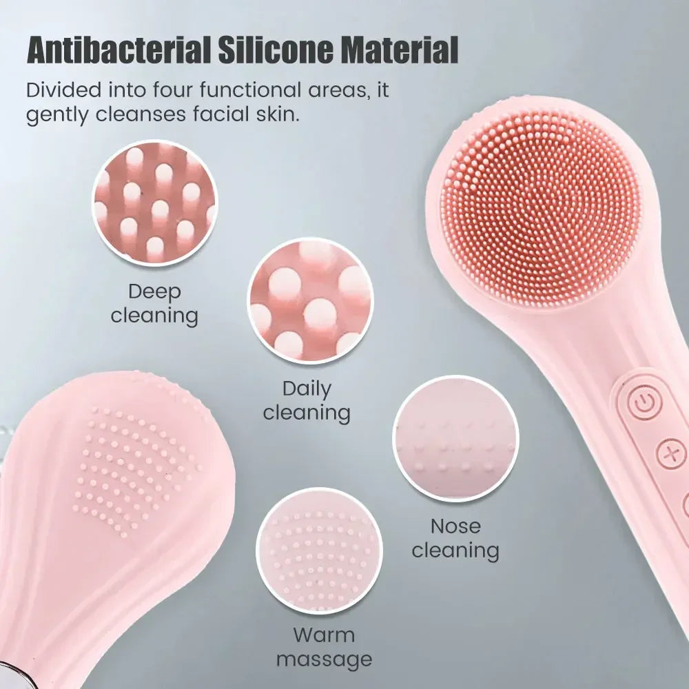 Sonic Waterproof Facial Cleansing Machine for Men Women Rechargeable Exfoliating Electric Face Scrubber Cleanser Device Massager Beauty Salon Spa Accessories Products Skin Care Supplies