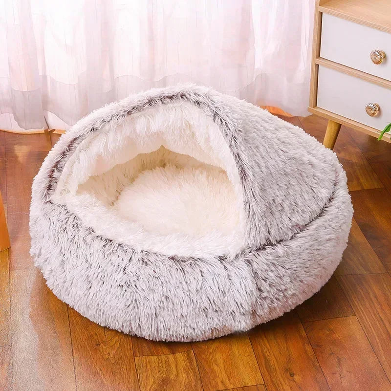 Winter Dog Plush Round Bed Pet Mattress Warm Soft Comfortable Basket Cat Dog Sleeping Bag Nest for Small Dogs Medium Dogs Cat