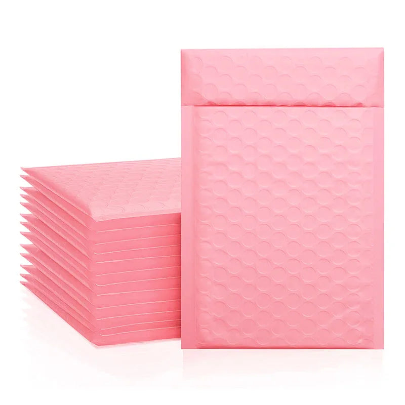 NEW Arrivals 50/100PCS Set Black/Yellow/Pink Bubble Envelope Bag Pink Waterproof Poly Bubble Mailers Opaque Self-Seal Adhesive Boutique Shipping Travel Bags