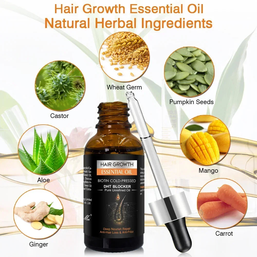 Buy 10 Get 12 Free Hair Growth Korean Oil, Biotin DHT Blocker Postpartum Loss Seborrheic, Dermatitis Anti-Loss Therapy Treatment Shampoo Boost Regrowth Increase Production of Shampoo