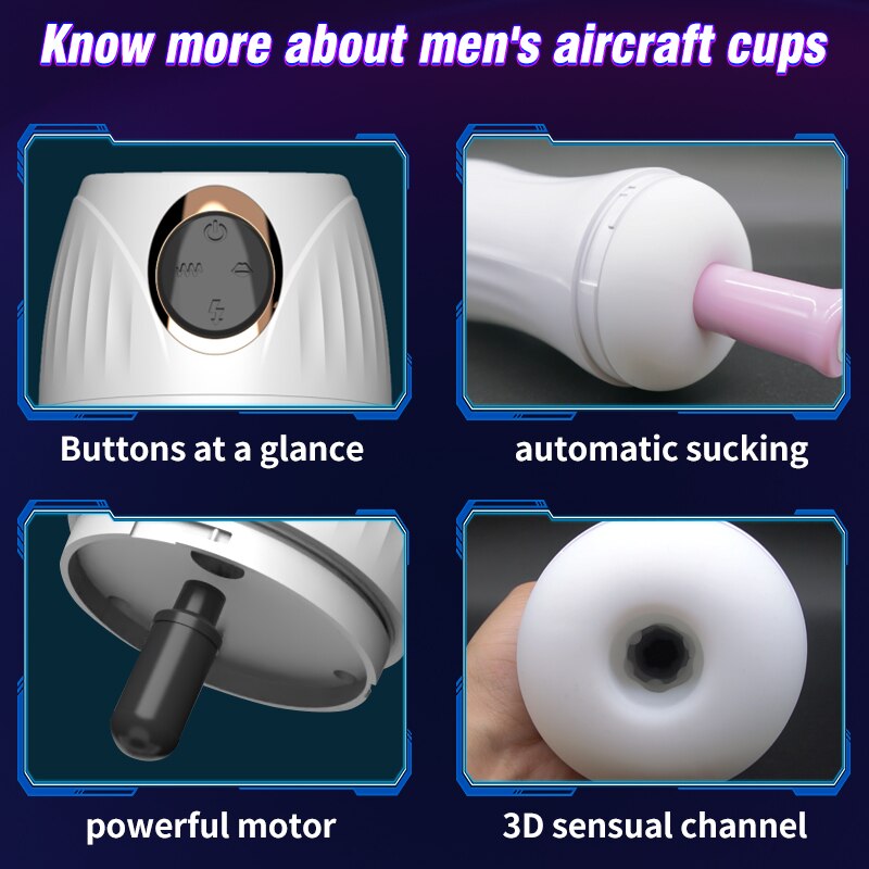 Automatic Male Masturbator Vibration Blowjob Sucking Machine Silicone Vagina Masturbation Cup Sex Toys Adult Goods for Men