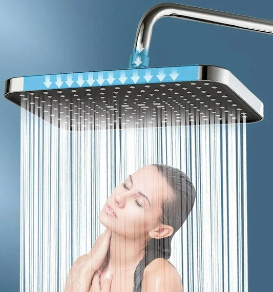 NEW Arrivals 14 IINCH 360 Degrees Rotation High Pressure Top Spray Rain Shower Head Larger Flow Supercharge Rainfall Showerhead 360° Swivel Water Saving Shower Accessories Bathroom Tools