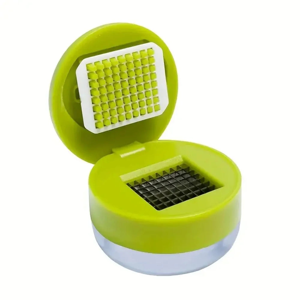 Multifunctional Garlic Press Manual Mincer， ABS and Stainless Steel Garlic Slicer Handheld Ginger Masher with Storage Case Kitchen Tools