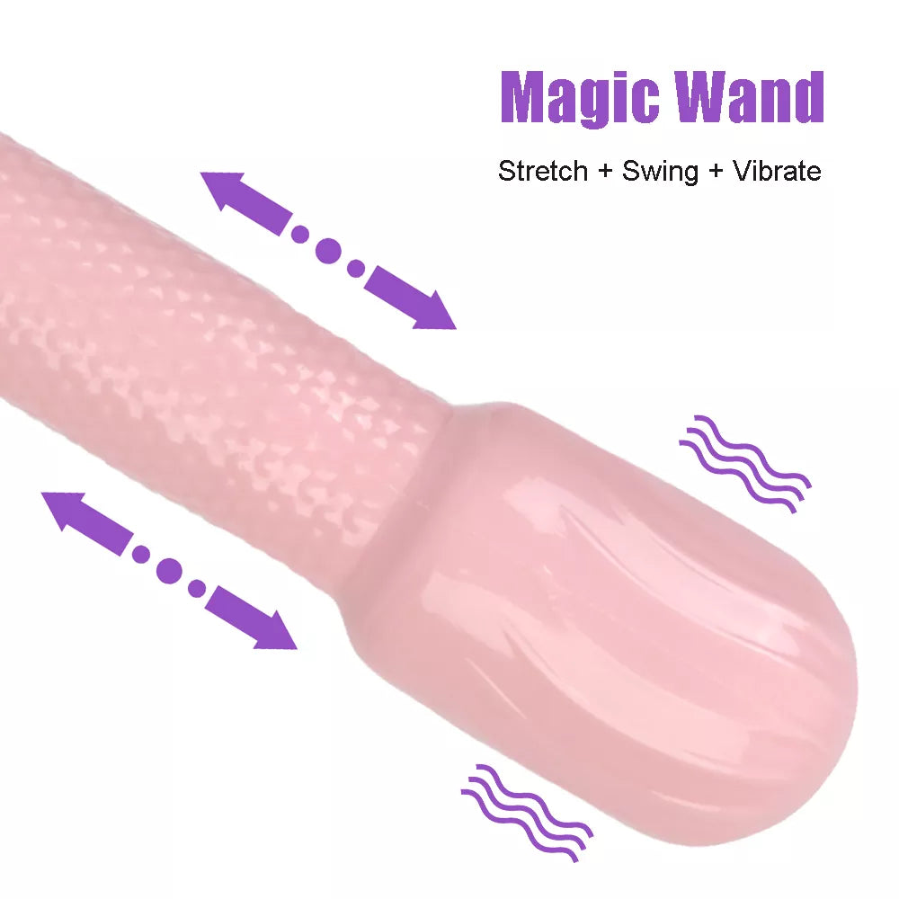 27cm Magic Wand Automatic Stretch Swing Vibrator For Women Nipple Clit Stimulator Vaginal Anal Plug Sex Toys Female Masturbator