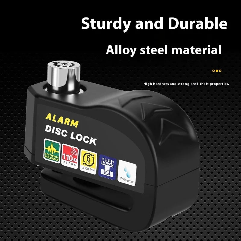 NEW Arrivals Blue/Black Color  Bicycle Motorcycle Scooter Electronic Alarm 110dB Lock Disc Brake Lock For Motorcycle Bicycle High Security Weatherproof Easy To Use