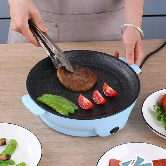 220V Multifunction Electric Frying Pan Skillet Non-Sticky Grill Fry Baking Roast Pan Cooker Steak Barbeque Cooking Kitchen Tool