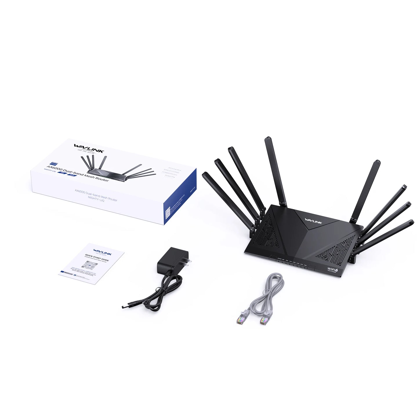 Wavlink Wi-Fi 6 Router Dual Band Gaming Router AX6000 with 2.5Gbps WAN 4 x 1000Mbps LAN Supports Mesh/Router/AP/Reapter Mode