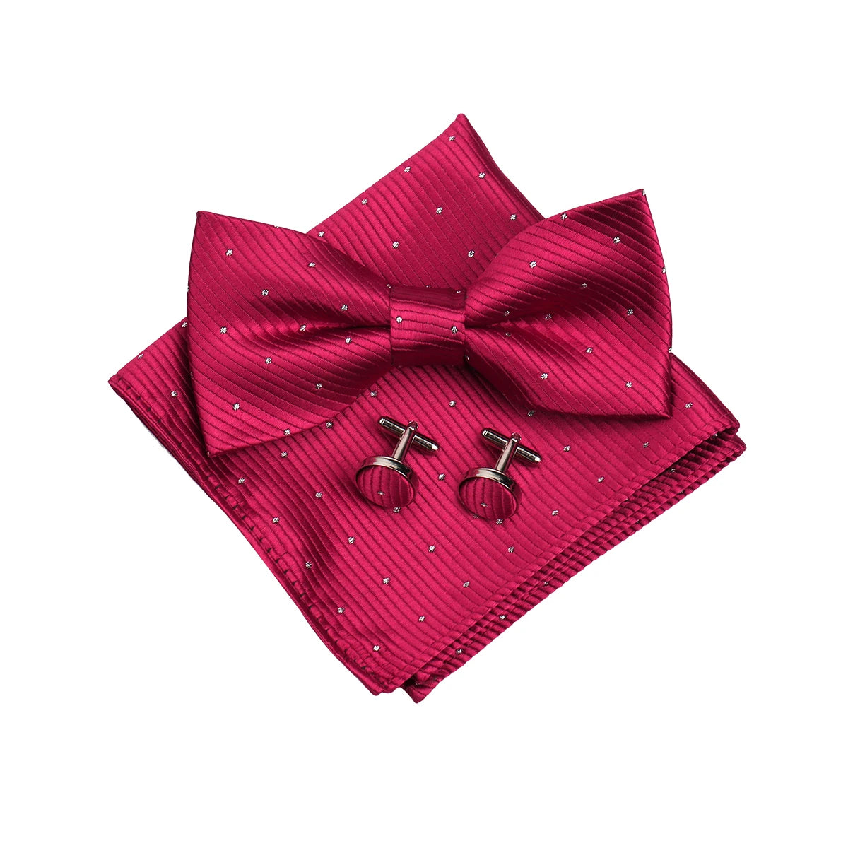 3 PCS Set 55 Colors Luxury Paisley Bowtie Suit Man Bow Tie Pocket Square Cufflinks Wedding Bowknot Accessories Butterfly Neckwear Adjustable Adult Ties