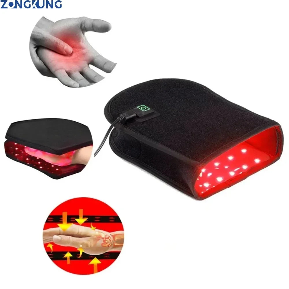 NEW 1-2 PCS Set Red & Infrared Light Therapy Double Side LED Device for Hand Pain Relief Near Infrared Mitten Glove for Arthritis Tendonitis Osteoarthritis Rheumatoid Fingers Bones Wrist Support