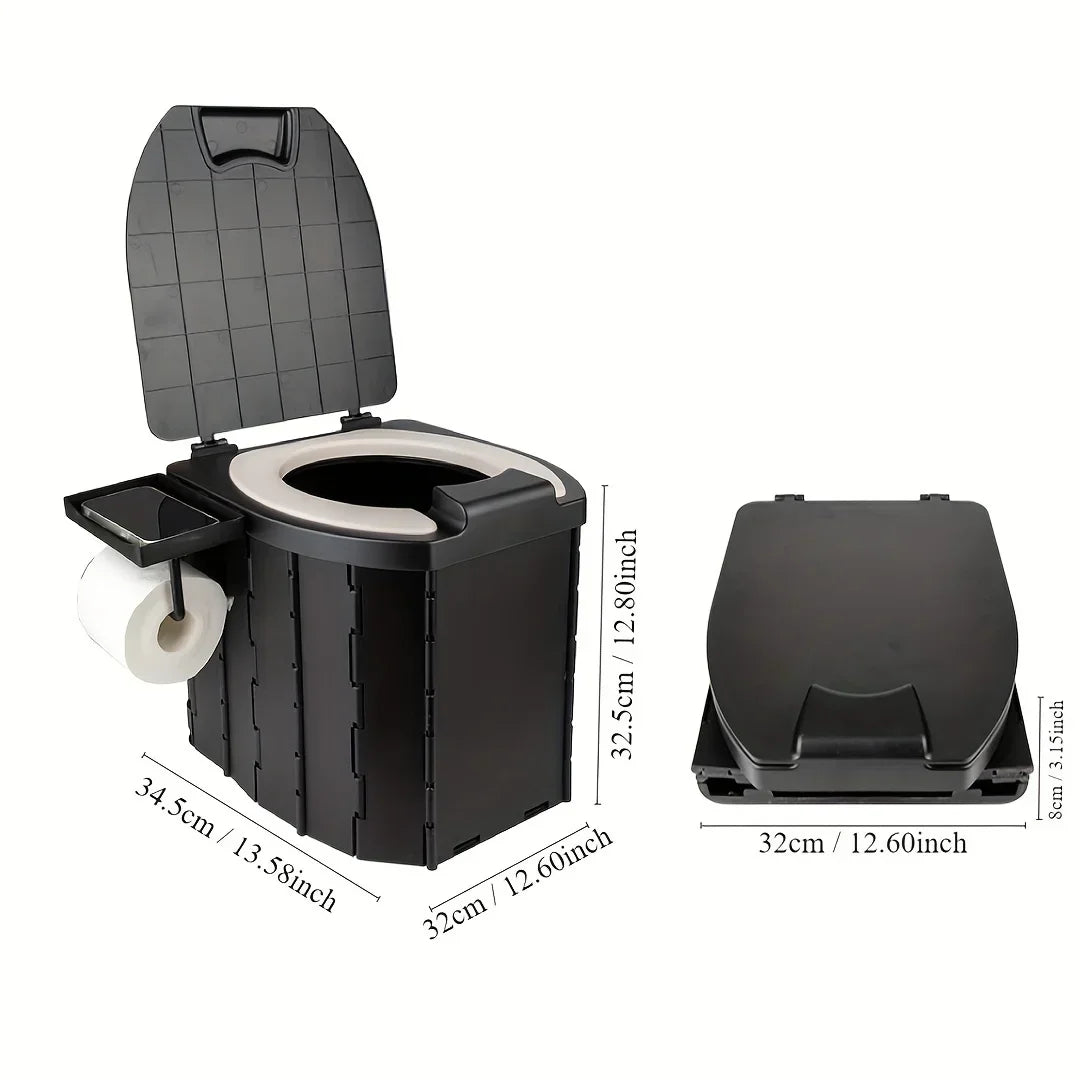 Folding Toilet Outdoor Camping Portable Collapsible Anti-Odor Storage Box Car Toilet Adult Travel Emergency Toilet