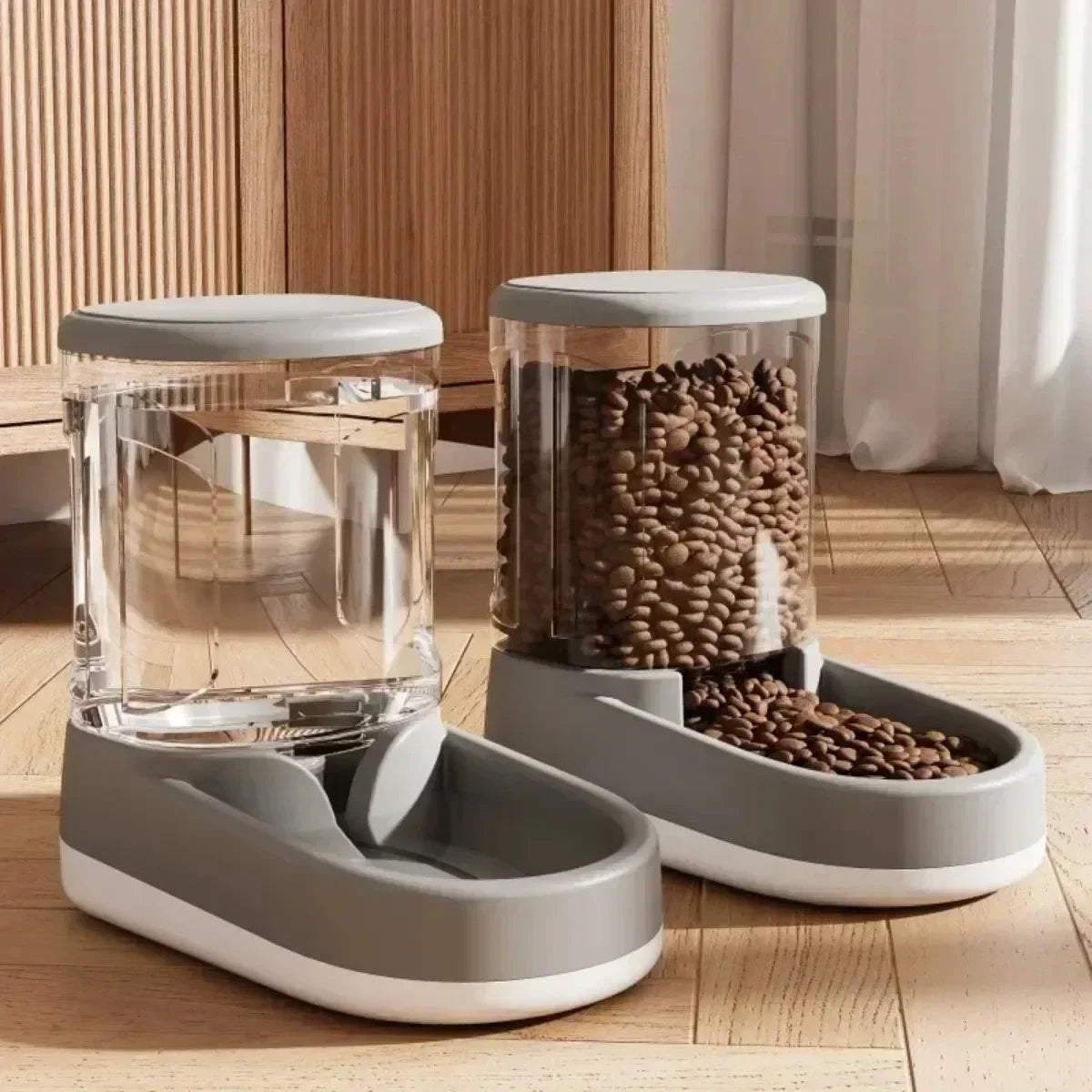 NEW Arrivals Pet Automatic Feeder Set Cat Food Bowl Things for Cats Puppy Bowl Feeding Watering Supplies Drinker Dog Food Storage Dispenser Cats Accessories Pets Products