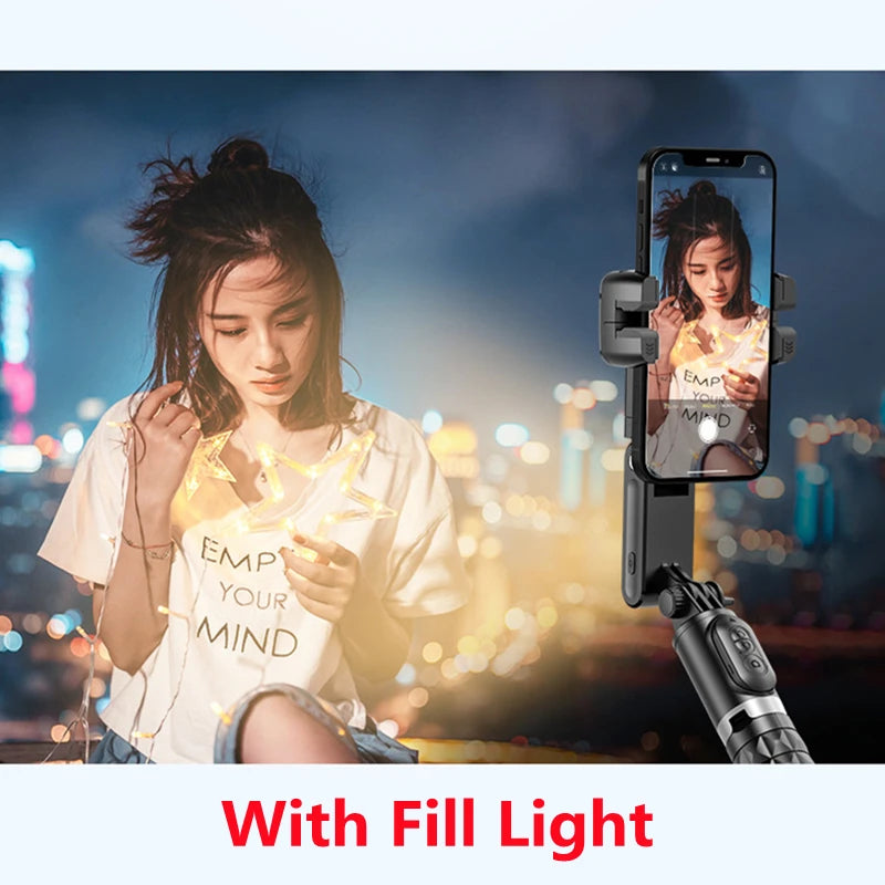 360 Rotation Following Shooting Mode Gimbal Stabilizer Selfie Stick Tripod gimbal For iPhone Phone Smartphone live photography