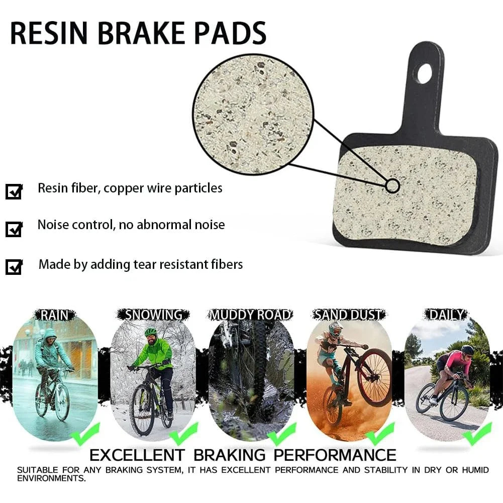 8 Pairs Set Bike Resin Disc Brake Pads - Wear-Resistant Hydraulic Brake Pads Compatible with SHIMANO B01S/B03S/B05S MTB Parts Bicycle Accessories Sport Tools