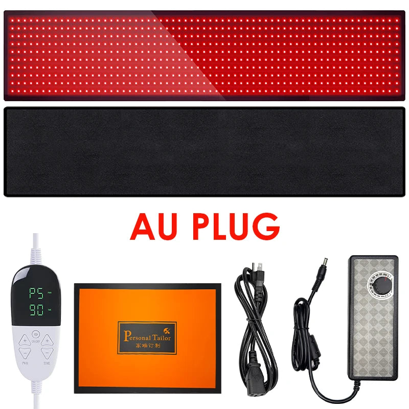 UK/AU/EU/US Plug Red ＆Infrared LED Light Therapy with Remote Control Pad 850nm 660nm Back Pain Relief Waist Heat Pad Full Body Wrap Burn Fat Wrap Slimming Body Healing Treatment Machine Health Care Supplies