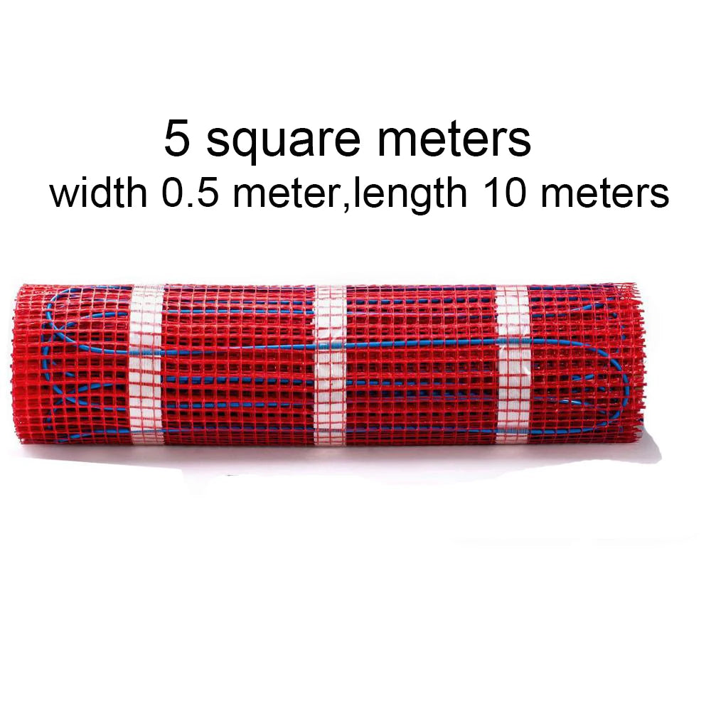 NEW Arrivals 230V 150W/M2 Electric Radiant Underfloor Dual Core Heating Fiberglass Mesh Mat Kit System For Tiles Ceramic Porcelain Stone Heating Home Winter Supplies