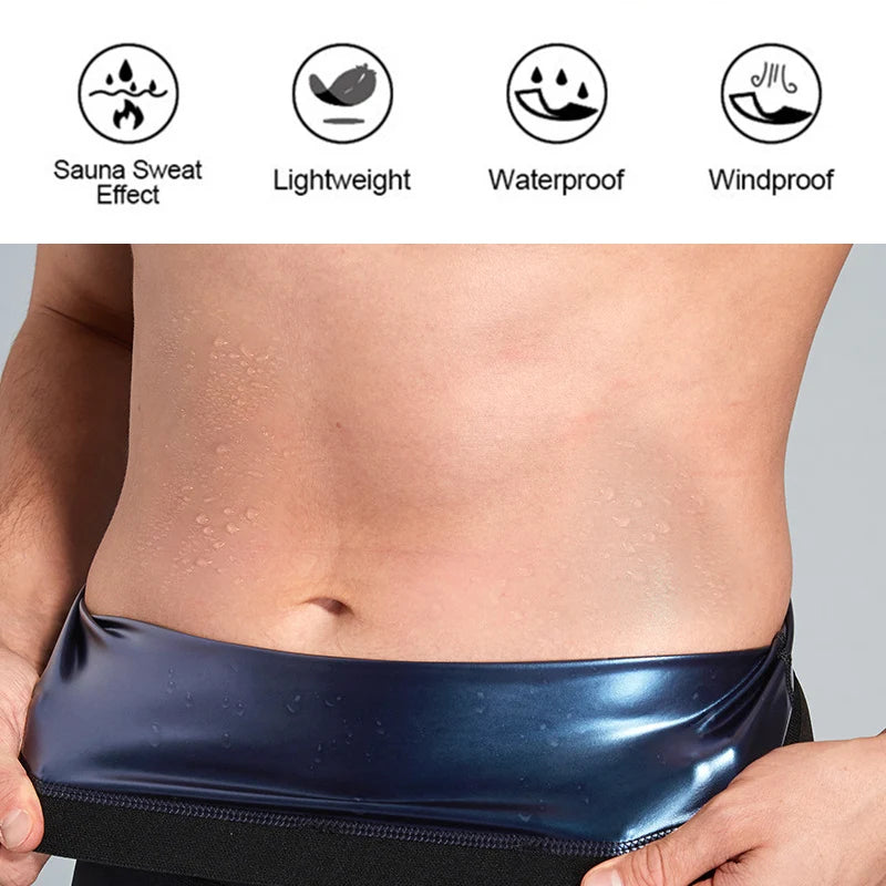 NEW Sweat Sauna Shorts Men's Fat Burning Waist Trainer High Waist Fitness Running Sports Underwear Slimming Pants Body Shapewear