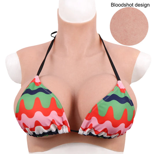 Realistic Bloodshot Design Silicone Breast Forms Boobs Fake Breastplates for Drag Queen Shemale Crossdress  Crossdressing