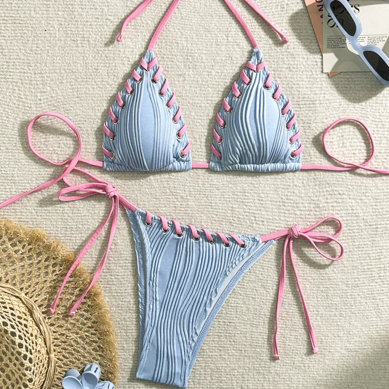 NEW 4 Colors UK Size Sexy Brazilian Bikinis Women's Swimwear Female Swimsuit For Swimming Wear Bathing Suits Brazilian Bikini Set Beachwear Water Pool Ladies Sexy Swimwear